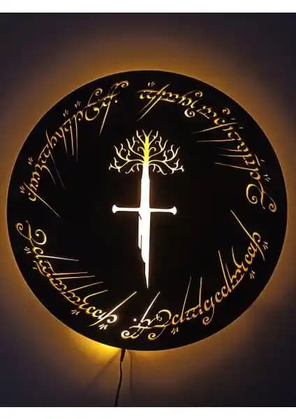 Alda Yüzüklerin Efendisi Narsil LED Işıklı Duvar Tablosu Modern Dekorasyon İçin Uygun