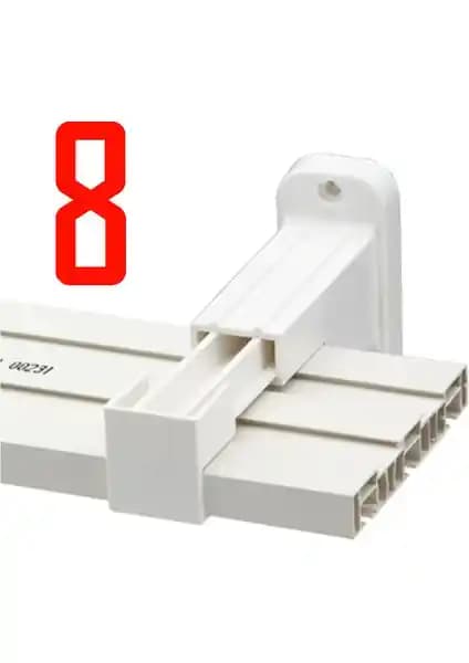 Aliden 8 Adet Perde Rayı Korniş L Ayak Duvara Montaj Askı Aparatı Plastik