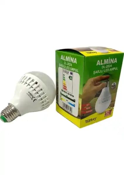 Almina Şarjlı LED Ampül 15W DL-2025 Enerji Tasarruflu ve Acil Durum Aydınlatması