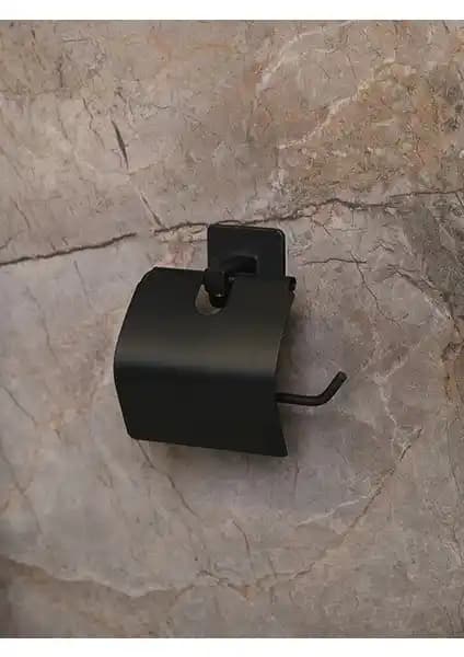 Alper Banyo Jasmin Kare Siyah Yapışkanlı Tuvalet Kağıtlığı Modern ve Dayanıklı Tasarım