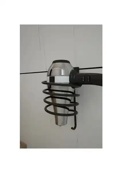 Alper Banyo Siyah Kare Fön Makinesi Askısı: Modern Tasarım ve Kullanım Kolaylığı