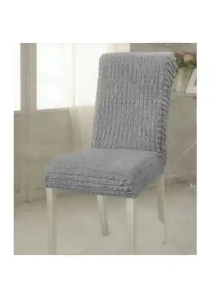 Altın Kelebek Likralı Bürümcük Açık Gri Sandalye Kılıfı Modern ve Dayanıklı Tasarım