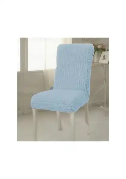 Altın Kelebek Likralı Bürümcük Mavi Sandalye Kılıfı Estetik ve Kullanışlı Tasarım