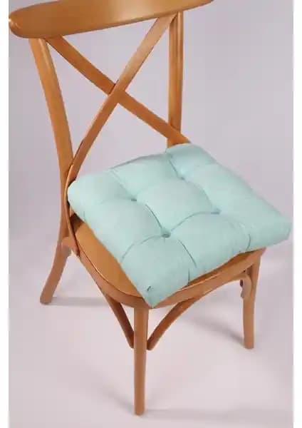 Altınpamuk Lina Su Yeşili Pofidik Sandalye Minderi Konfor ve Estetiğin Birleşimi