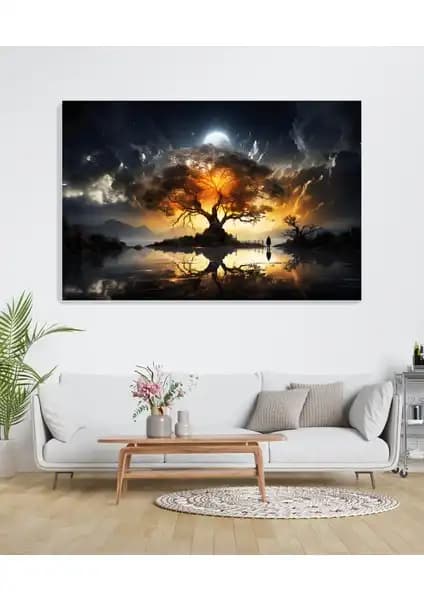Arkeot Düşünce Ağacı Duvar Tablosu: Doğa ve Sanatın Uyumu ile Ev Dekorasyonuna Zarif Dokunuş