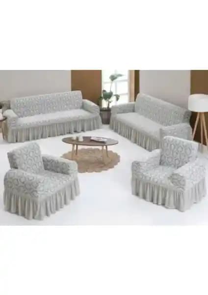 Arlisa 3+3+1+1 Jakarlı Koltuk Örtüsü Takımı Estetik ve Dayanıklı Tasarım