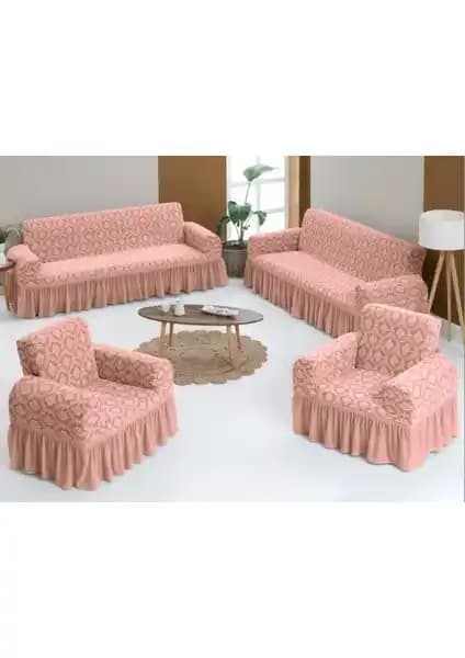 Arlisa Arısoy 3+3+1+1 Jakarlı Koltuk Örtüsü Takımı: Estetik ve Fonksiyonellik Bir Arada