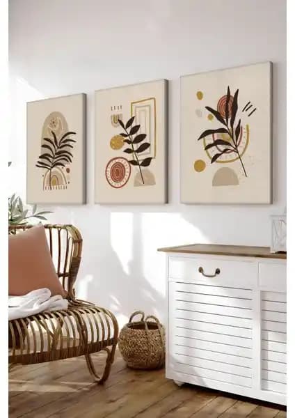 Artavessa Dekoratif Üç Parçalık Kanvas Tablo Seti Modern ve Şık Tasarım