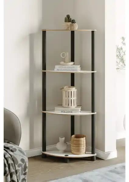 Ata Home Ahşap Duvar Köşe Raf Kitaplık Modern Tasarım ve Kolay Kurulum Özellikleri