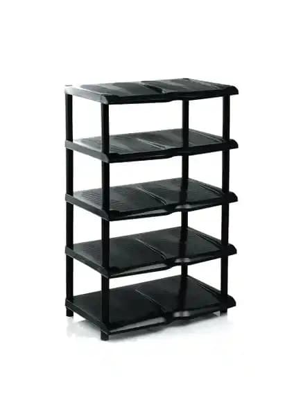 Atadan 5 Katlı Siyah Plastik Ayakkabılık Modern ve Pratik Depolama Çözümü