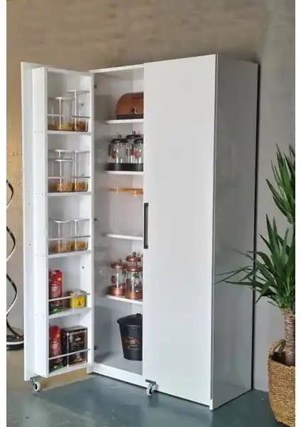 AVM Park Erzak Dolabı 2 Kapak 180 cm Beyaz Modern ve Fonksiyonel Tasarım