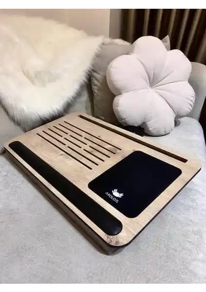 Axolotl Portatif Ahşap Laptop Sehpası Ergonomik ve Şık Tasarım ile Konfor Sunar