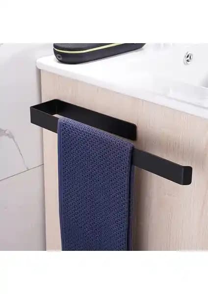Ayz El Havluluk Modern Siyah Kendinden Yapışkanlı ve Çok Yönlü Banyо Aksesuarı