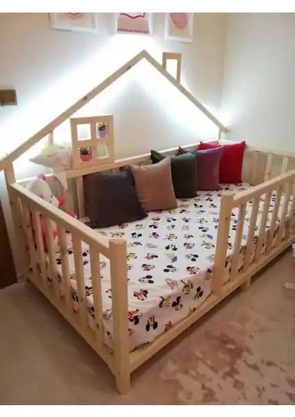 Baby Kinder Happy Montessori Bebek ve Çocuk Karyolası 70x130 cm Sağlıklı ve Doğal Malzemelerle Tasarlandı