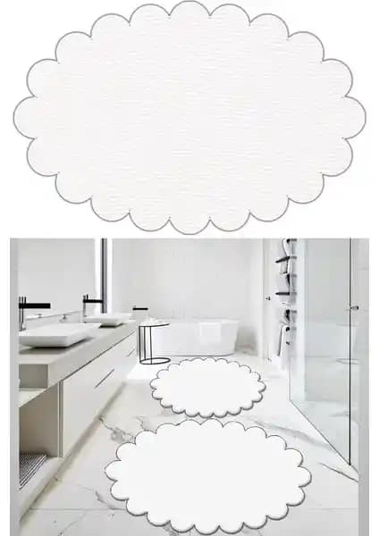 Balat Halı 2'li Beyaz Banyo Paspası ve Klozet Takımı Estetik ve Fonksiyonellik Sunar