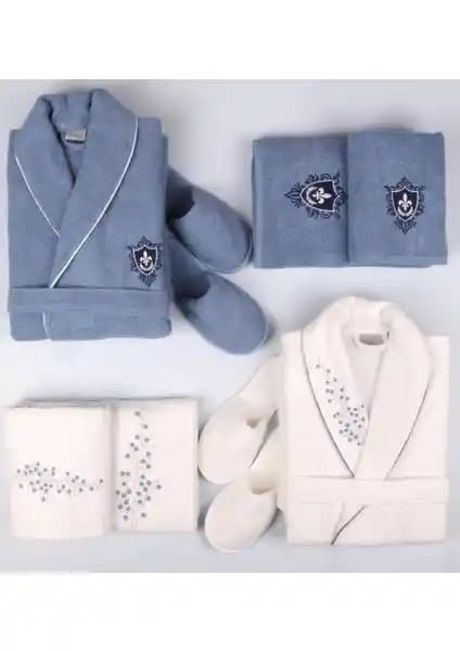 Baveno %100 Pamuk 8 Parça Havlu ve Bornoz Aile Çeyiz Seti Kalite ve Konfor Bir Arada