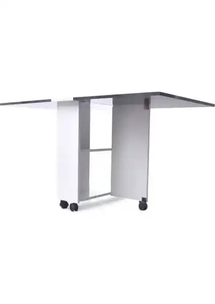 Bayramoğlu Çok Amaçlı Katlanır Tekerlekli Mutfak Masası - Modern ve Fonksiyonel Tasarım