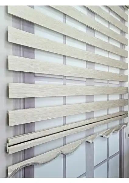 BBB Bambu Zebra Stor Perde Krem MZ492 Modern Estetik ve Dayanıklı Tasarım