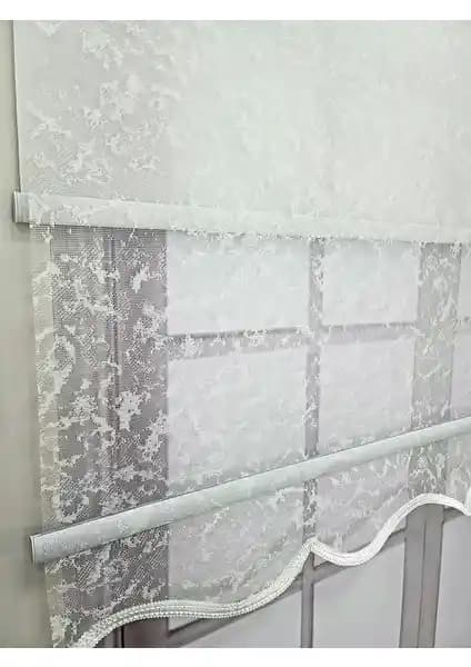 BBB Bulut Desenli Çift Mekanizmalı Tül Stor Perde ile Modern ve Fonksiyonel Dekorasyon
