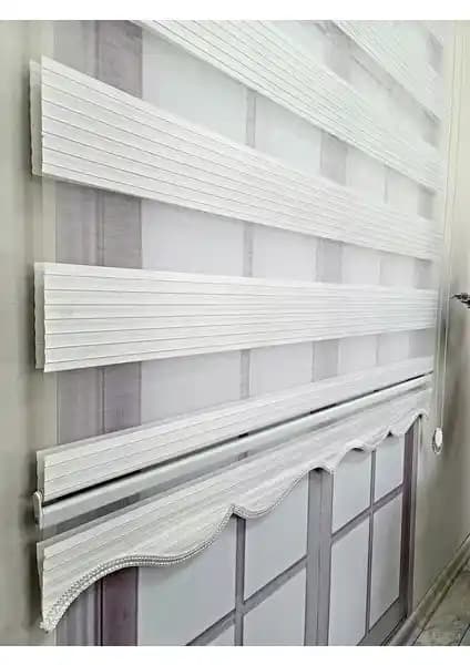 BBB Pliseli Zebra Stor Perde Beyaz MZ480 - Estetik ve Dayanıklı Ev Dekorasyonu İçin
