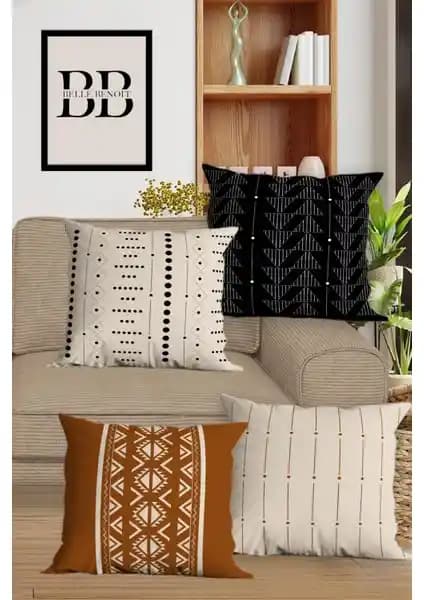 Belle Benoit Çift Taraflı Dijital Baskılı 4'lü Kırlent Kılıfı Seti - Şık ve Dayanıklı Ev Dekorasyonu