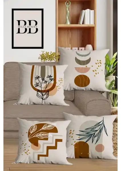 Belle Benoit Çift Taraflı Dijital Baskılı Yastık Kılıfı Seti Modern Ev Dekorasyonu İçin