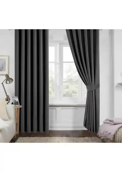 Belle Cose Blackout Karartma Düz Gri Fon Perde ile Modern ve İşlevsel İç Mekân Çözümü