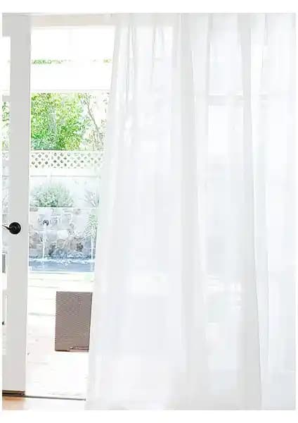 Belle Cose Pilesiz Beyaz Keten Tül Perde: Modern ve Kullanışlı Tasarım Özellikleri