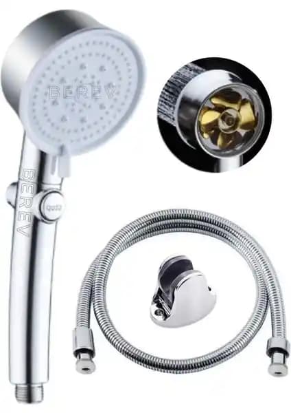 Berev Krom Pervaneli 6 Fonksiyonlu Aç Kapa Turbo Duş Seti Modern Banyo Tasarımı İçin