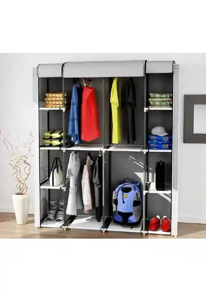 Beyaz Pazar Bez Dolap Metal Profilli Geniş İç Hacimli ve Şık Tasarım