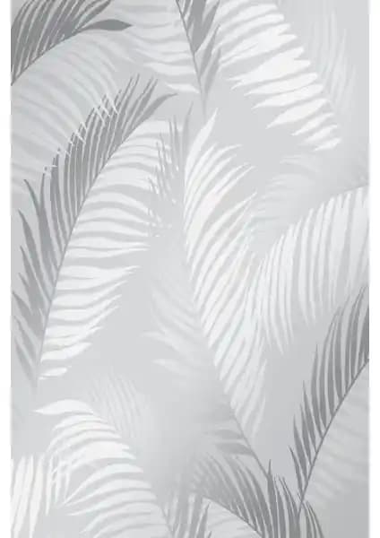 BienHome 5322 Palmiye Tropikal Duvar Kağıdı Gümüş ve Krem Renk Modern İç Mekan Dekoru