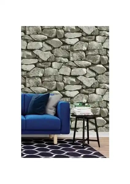 BienHome 5328 Taş Desenli 3D Duvar Kağıdı Modern ve Dayanıklı İç Mekan Dekorasyonu Çözümü