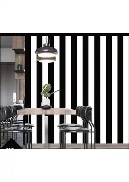 BienHome Siyah Beyaz Çizgili Duvar Kağıdı Modern ve Şık Dekorasyon Çözümü (75-90 karakter)