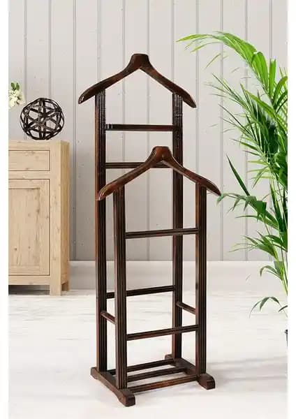 Bievve Çift Tepeli Koyu Ceviz Dilsiz Uşak Mobilyası: Klasik Tasarım ve Dayanıklılık