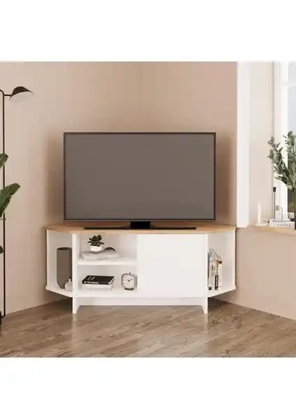 Bimossa B1350 Teo Köşe TV Sehpası: Estetik ve Fonksiyonelliği Bir Arada Sunan Modern Tasarım