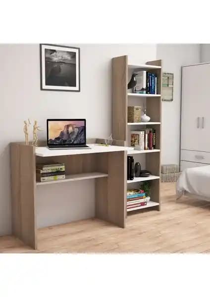 Bimossa Kösem Kitaplık ve Çalışma Masası Modern Tasarım ve Fonksiyonellik