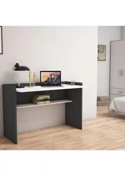 Bimossa Nazende Çalışma Masası Antrasit Beyaz Modern ve Dayanıklı Tasarım