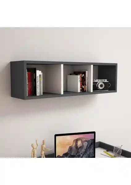 Bimossa Reyhan Dekoratif Modern Duvar Rafı Antrasit Renk Seçeneği ile Şık ve Dayanıklı Tasarım