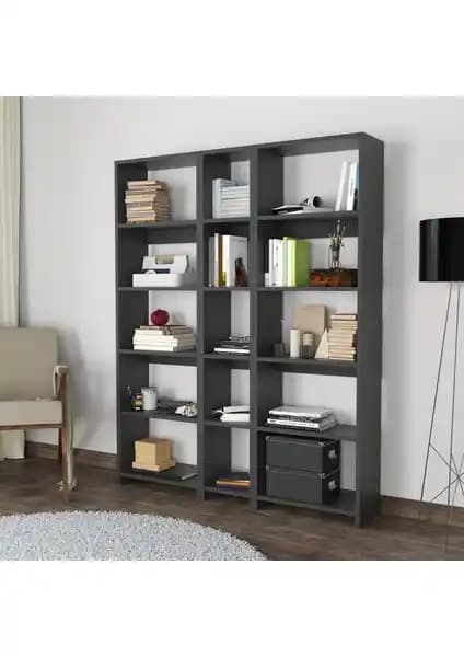 Bimossa Robin Üçlü Kitaplık 126 cm Modern ve Dayanıklı Tasarım Çözümü