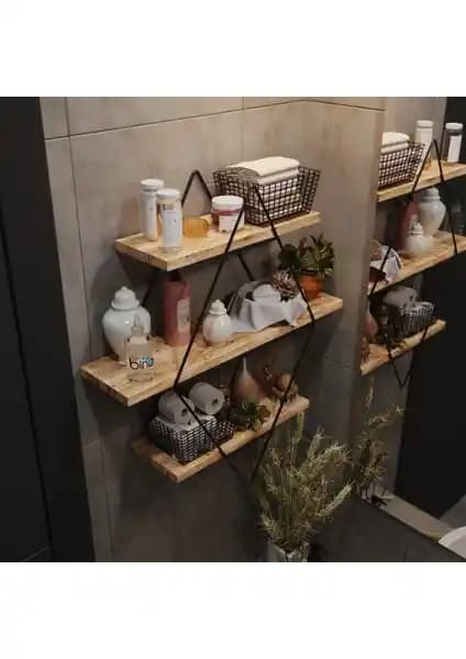 Bino Black Büyük Boy Prizma Mutfak Duvar Rafı Estetik ve Fonksiyonellik Sağlayan Modern Tasarım