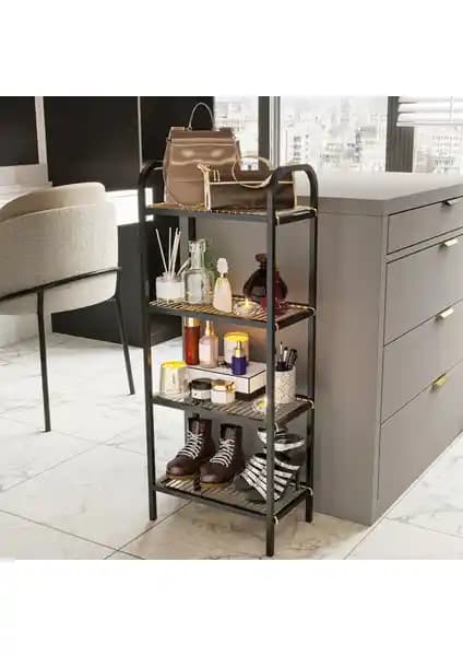Bino Çok Amaçlı Mutfak ve Dekoratif Raf: Dayanıklı ve Şık Çok Katlı Depolama Çözümü