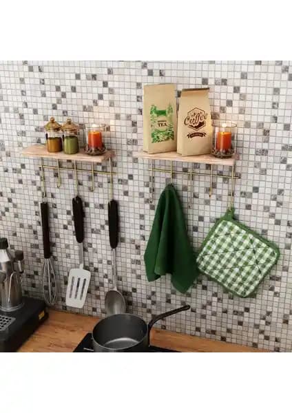 Bino Masif Ahşap Duvar Rafı: Modern ve Çok Amaçlı Mutfak Dekorasyonu Çözümü