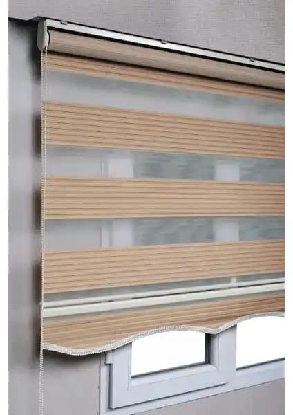 Bizden Perde Brillant Etekli Kahverengi Pileli Zebra Stor Perde ile Modern Dekorasyonunuzu Tamamlayın