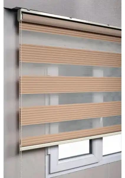 Bizden Perde Brillant Pileli Kahverengi Zebra Stor Modern ve Dayanıklı Tasarım