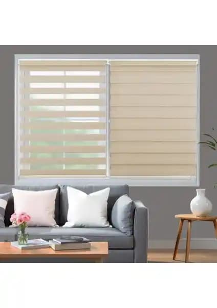 Blind-X Krem Bambu Stor Zebra Perde: Modern Tasarım ve Fonksiyonellik Bir Arada