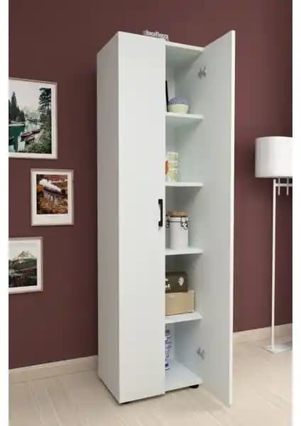 Bofigo 5 Raflı 2 Kapaklı Çok Amaçlı Dolap Modern ve Dayanıklı Depolama Çözümü