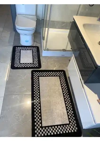 Brillant Melany 2'li Lateks Tabanlı Banyo Paspas Takımı Modern ve Şık Tasarım