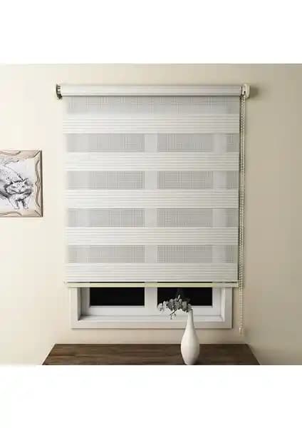 Brillant Zebra Pliseli 90x200 Ekru Modern Perde: Şıklık ve Kullanım Kolaylığı Sunar