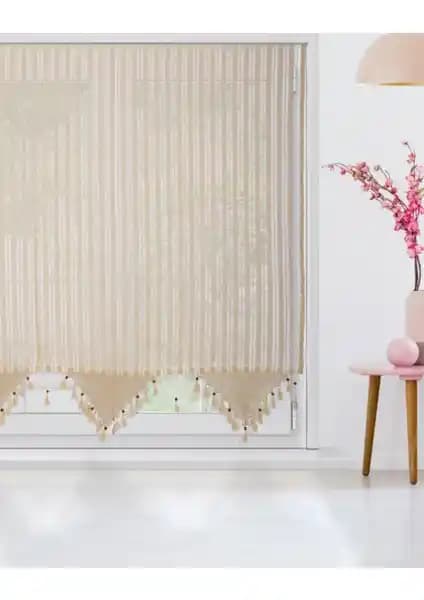 Buldan Concept Otantik Çizgili Tül Perde 100x220 Cm Şık ve Fonksiyonel Tasarım