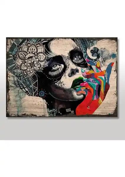 Cakasepetim Ahşap Tablo Boyalı Kan: Modern ve Estetik Dekorasyon İçin Şık Sanat Eseri